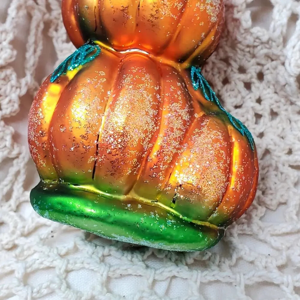 Christopher Radko Stack O Lanterns Halloween Pumpkins Glass Christmas Ornaments